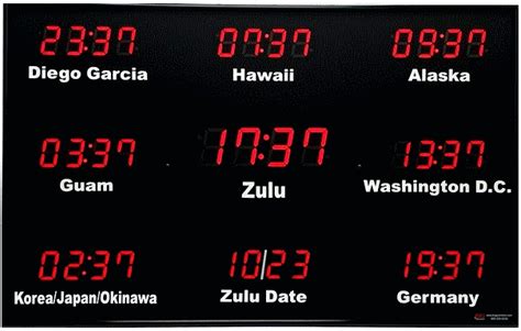 BRG Style 665 Digital Fixed Zone Time Zone Displays, World Clocks, Digital World Clocks or Time ...