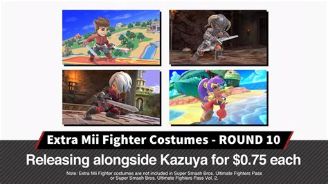 Super Smash Bros. Ultimate reveals June 2021 Mii Fighter costumes - Dante, Shantae, more