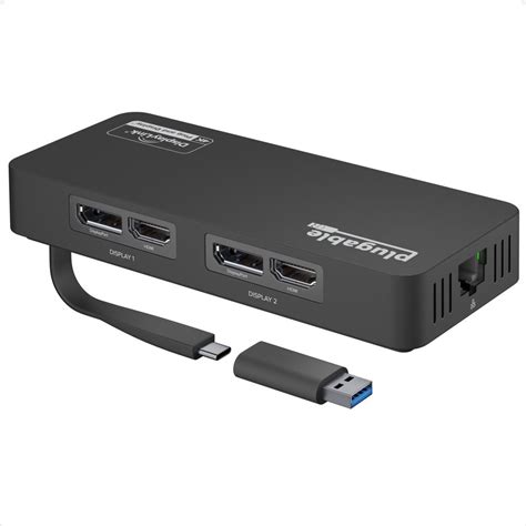 Plugable USB 3.0 and USB-C 4K DisplayPort and HDMI Dual Monitor Adapte – Plugable Technologies