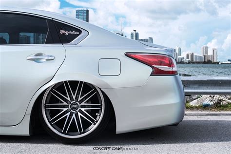 White Nissan Altima with Polished Concept One Rims - Photo by Concept One | Nissan altima ...