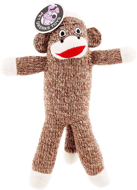 Pet Qwerks Sock Monkey Plush Dog Toy - Chewy.com