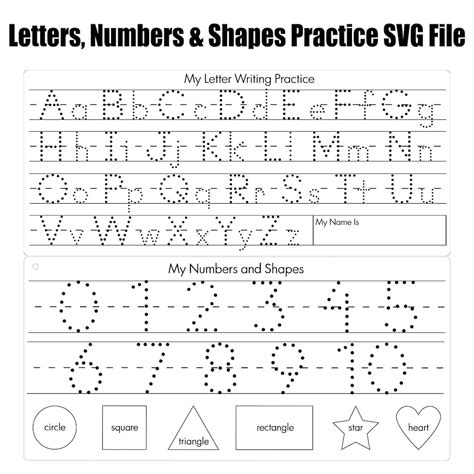 Letter Writing Practice SVG File, Alphabet Practice Svg File, Numbers ...