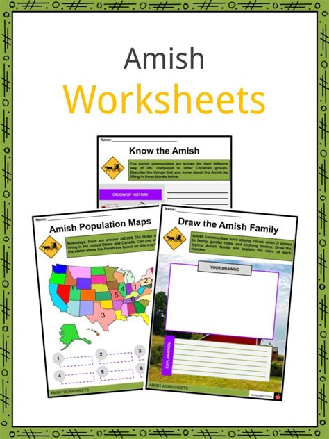 Amish Facts, Worksheets, History & Settlement For Kids