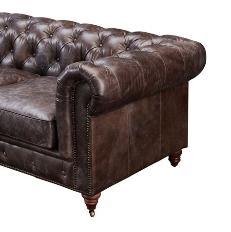 Century Chesterfield Sofa - Dark Brown Leather - 118" | Timeless sofa, Chesterfield living room ...