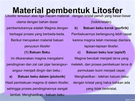 Lapisan bumi (Litosfer, Hidrosfer, Atmosfer) | PPT