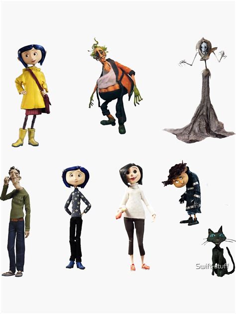 "coraline characters pack" Sticker for Sale by Swift-stuff | Redbubble