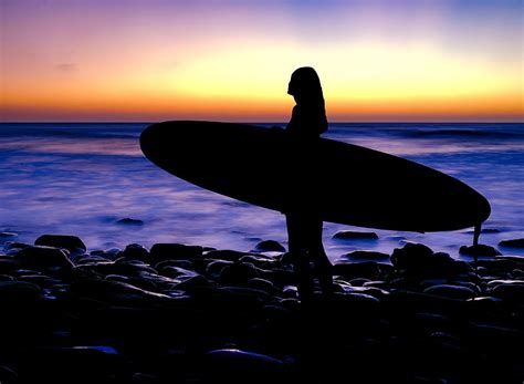 surfer, surf, sunset, silhouette, sea, wave, ocean, water, beach, surfing | Pxfuel