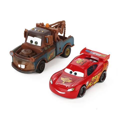 Disney Pixar Cars 3 Lightning McQueen Mater 1:55 Diecast Metal Alloy Model Car Birthday Gift ...