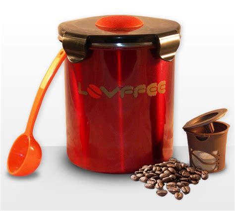 Amazon.com: LOVFFEE 1 Lb Coffee Storage Container Airtight Canister with Coffee Scoop & Reusable ...