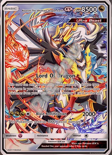 Kyurem der Drachenlord GX-Pokémon-Karte - Etsy.de