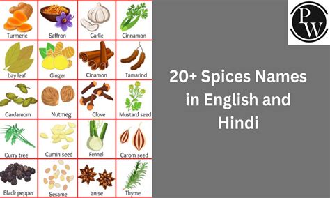 Spices Names, Explore 20+ Spices Names In English And Hindi