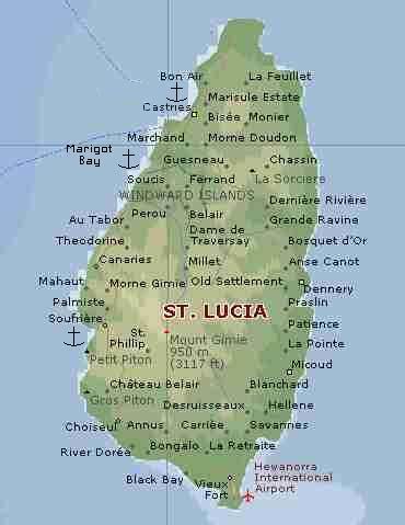 St. Lucia Map