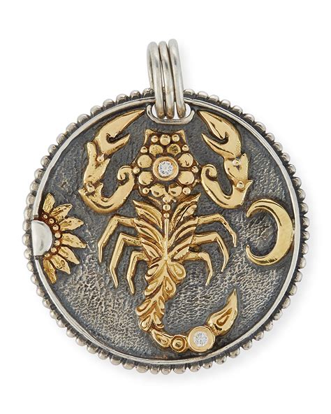 Konstantino Scorpio Carved Zodiac Pendant with Diamonds | Neiman Marcus