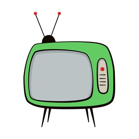 Vector cartoon illustration of retro television. Old tv box isolated on ...