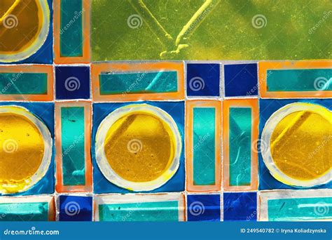 Colored Stained Glass. Geometric Patterns on Glass Stock Photo - Image of church, fantasy: 249540782