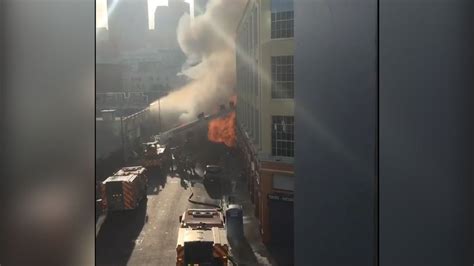 Video Shows Chilling Moments as Firefighters Escape Fiery Downtown ...