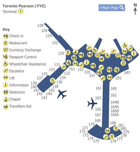 Navigating Toronto Pearson International Airport: A Comprehensive Guide To Terminal 1 - Map ...