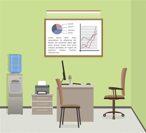 Premium Vector | Office workspace organization. business interior ...