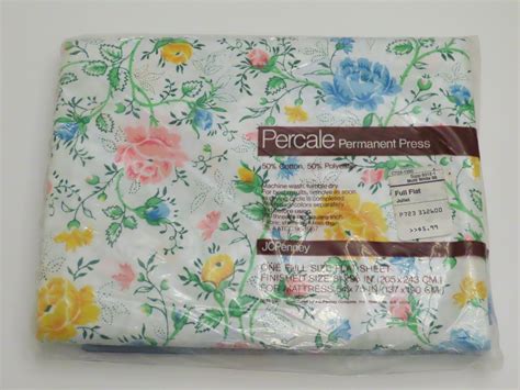 Vintage JC Penney Juliet Floral Full sized flat sheet -New in package