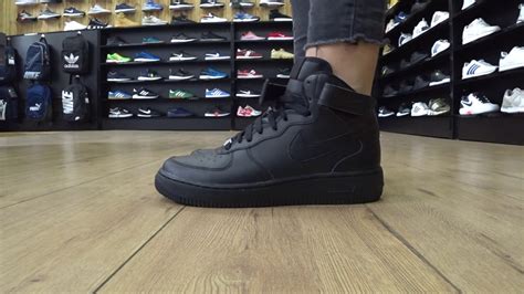 ONFEET Nike Air Force 1 Mid All Black Review | sneakers.by - YouTube