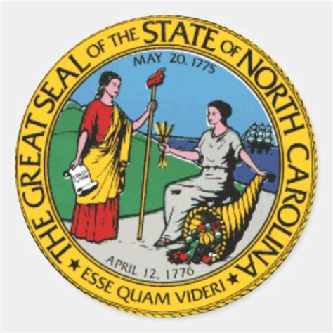 North Carolina State Seal Stickers | Zazzle