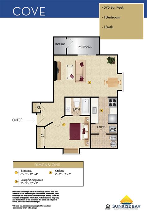 1BR, 2BR and 3BR Floor Plans | Sunrise Bay Apartments and Townhomes