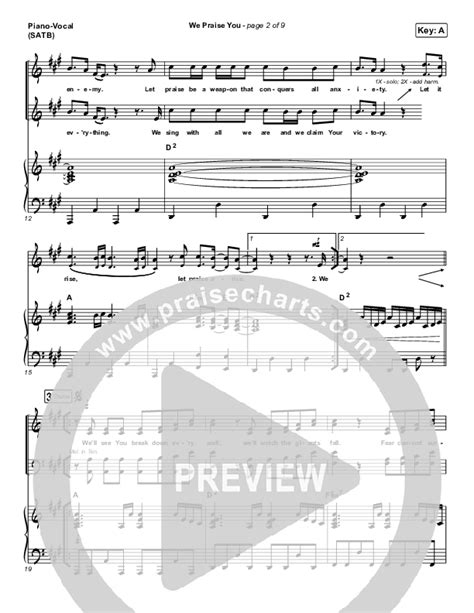 We Praise You (Live) Sheet Music PDF (Matt Redman / Brandon Lake ...