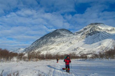 Snow Winter Skiing Expedition in the Mountains of Sweden, Sarek ...