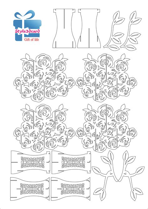 Printable Kirigami Pop Up Card Templates Free And How Can You Download These Files? - Printable ...
