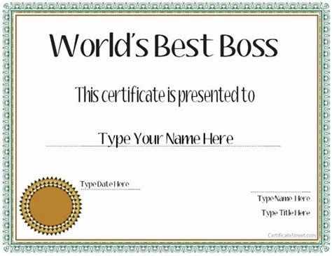 √ 20 Best Boss Award Certificate ™ | Dannybarrantes Template