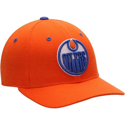 Mens Edmonton Oilers Zephyr Orange Crosscheck Fitted Hat - Shop.NHL.com