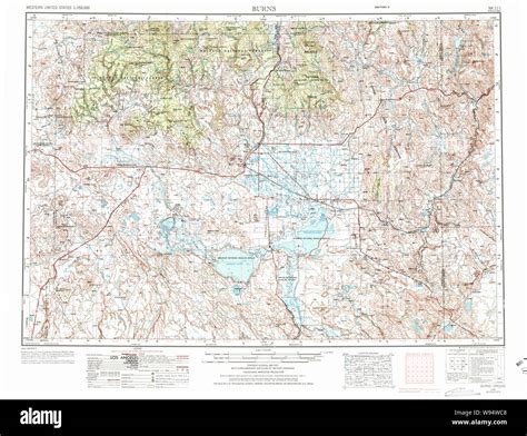 USGS Topo Map Oregon Burns 283306 1955 250000 Restoration Stock Photo - Alamy