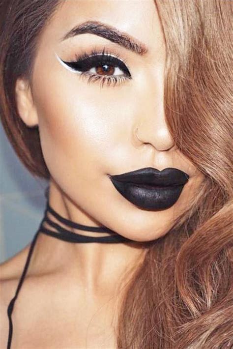 How To Wear Black Lipstick And Not Look Like A Goth Post ★ Soft Eyes with Bold Lips Makeup Looks ...