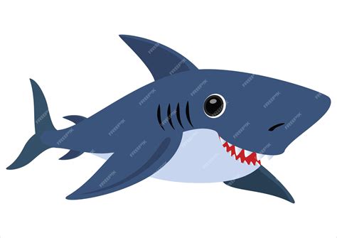 Premium Vector | Cartoon shark vector illustration of shark clipart shark