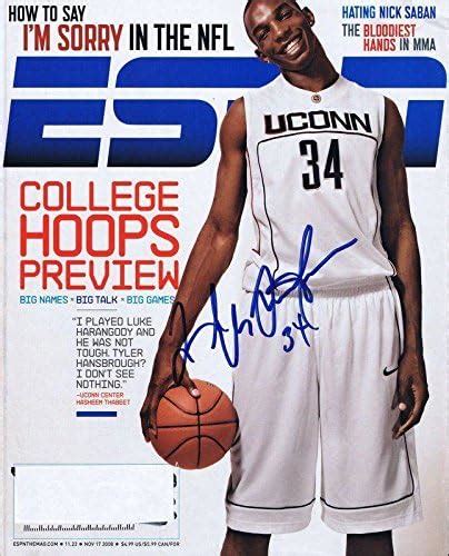 Hasheem Thabeet Signed Full 2008 ESPN The Magazine UConn - Autographed ...