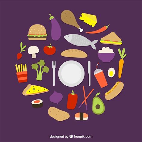 Free Vector | Variety of food