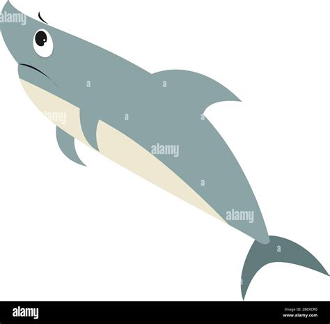 Sad shark, illustration, vector on white background Stock Vector Image & Art - Alamy