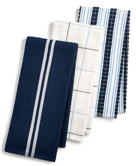 Martha Stewart Collection 3-Pc. Terry Cloth Kitchen Towels, Created for Macy's - Navy in 2020 ...