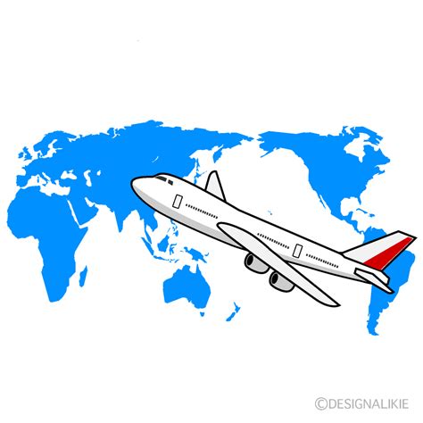 Airplane Flying with World Clip Art Free PNG Image｜Illustoon