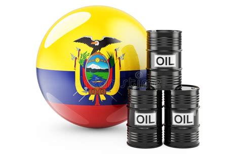 Oil Barrels with Ecuadorian Flag. Oil Production or Trade in Ecuador Concept, 3D Rendering Stock ...