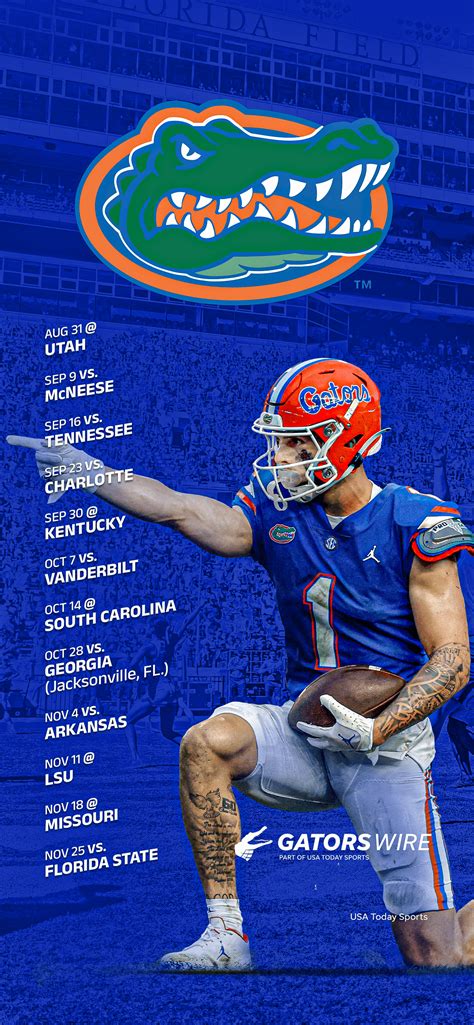 2023 Florida Gators Football Schedule: Downloadable phone Wallpaper