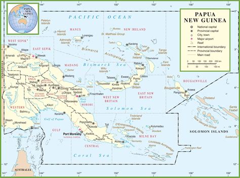 Large detailed administrative divisions map of Papua New Guinea - Ontheworldmap.com