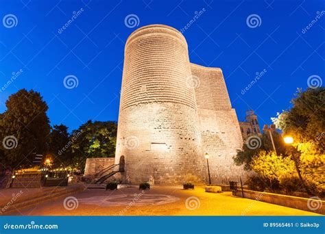 Maiden Tower in Baku stock image. Image of baku, stone - 89565461