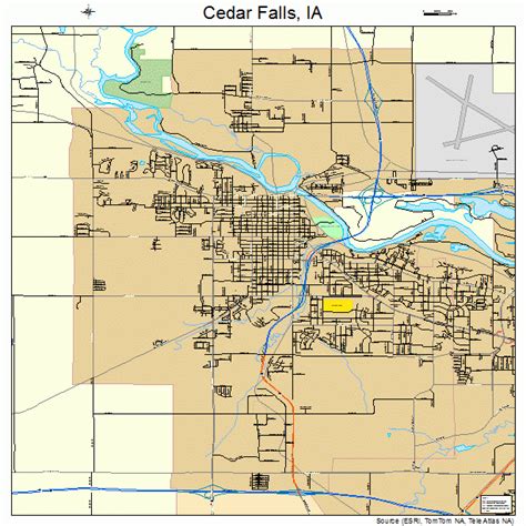 Cedar Falls Iowa Street Map 1911755