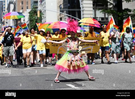 New York, USA. 25th Jun, 2017. Participants during the LGBT Pride Parade in the city of New York ...