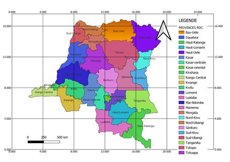 Carte 26 provinces RDC - Geoguys