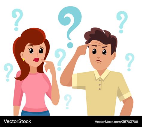 Confused cartoon people Royalty Free Vector Image