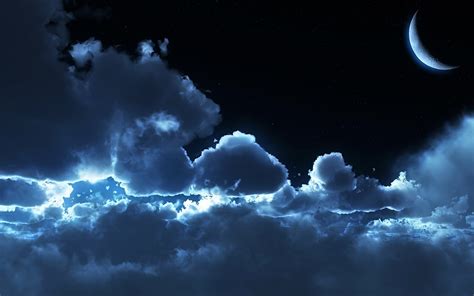 space stars clouds moon night wallpaper - Coolwallpapers.me!