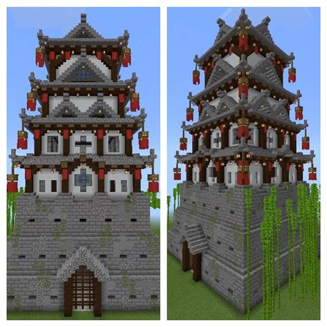 My attempt at making a Japanese castle. I think it looks fine! : r/Minecraft