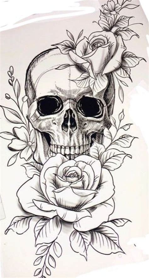 Pretty Skull Tattoos, Floral Skull Tattoos, Skull Tattoo Flowers, Skull Girl Tattoo, Skull ...